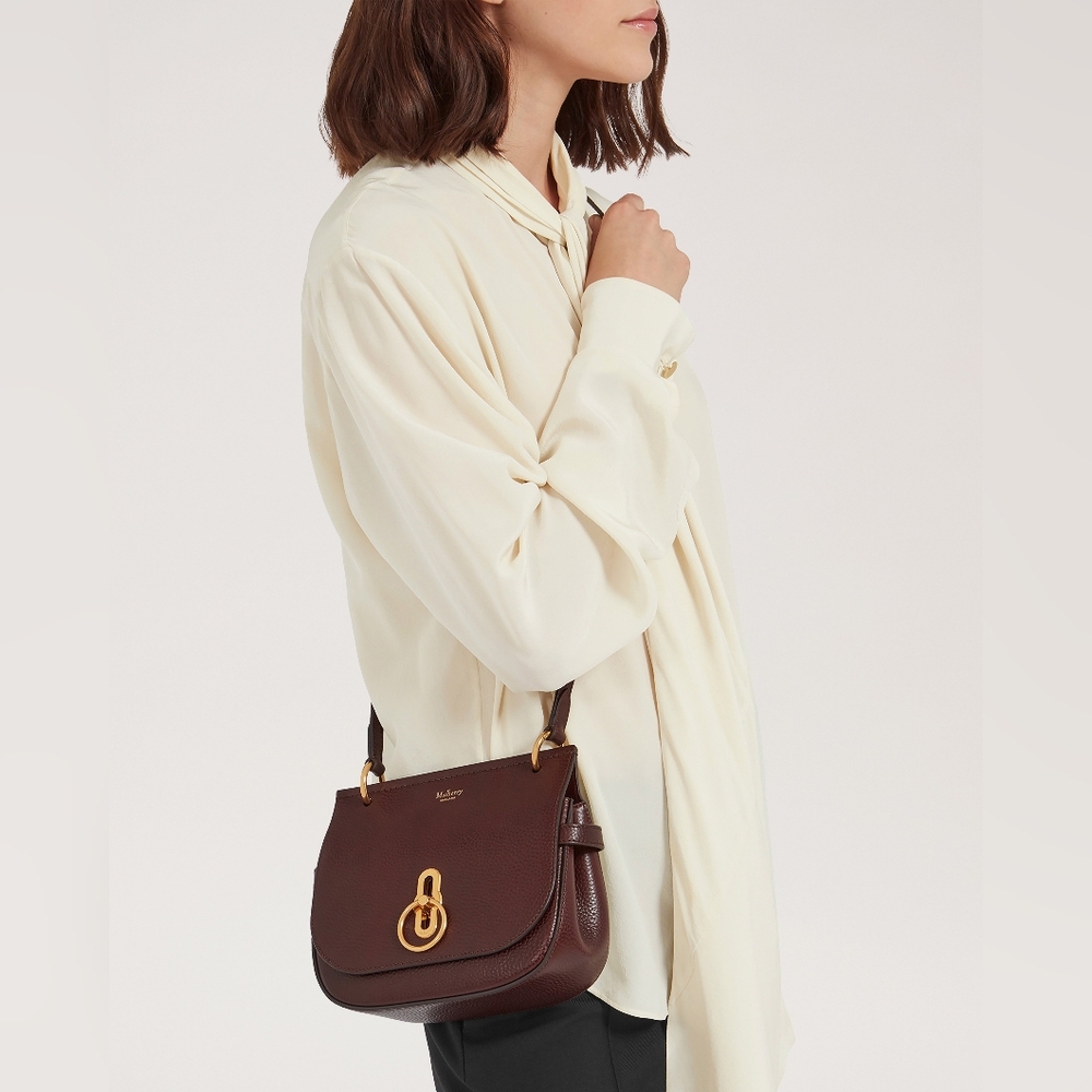 Mulberry Amberley Small Satchel Leather Bag in Oxbood